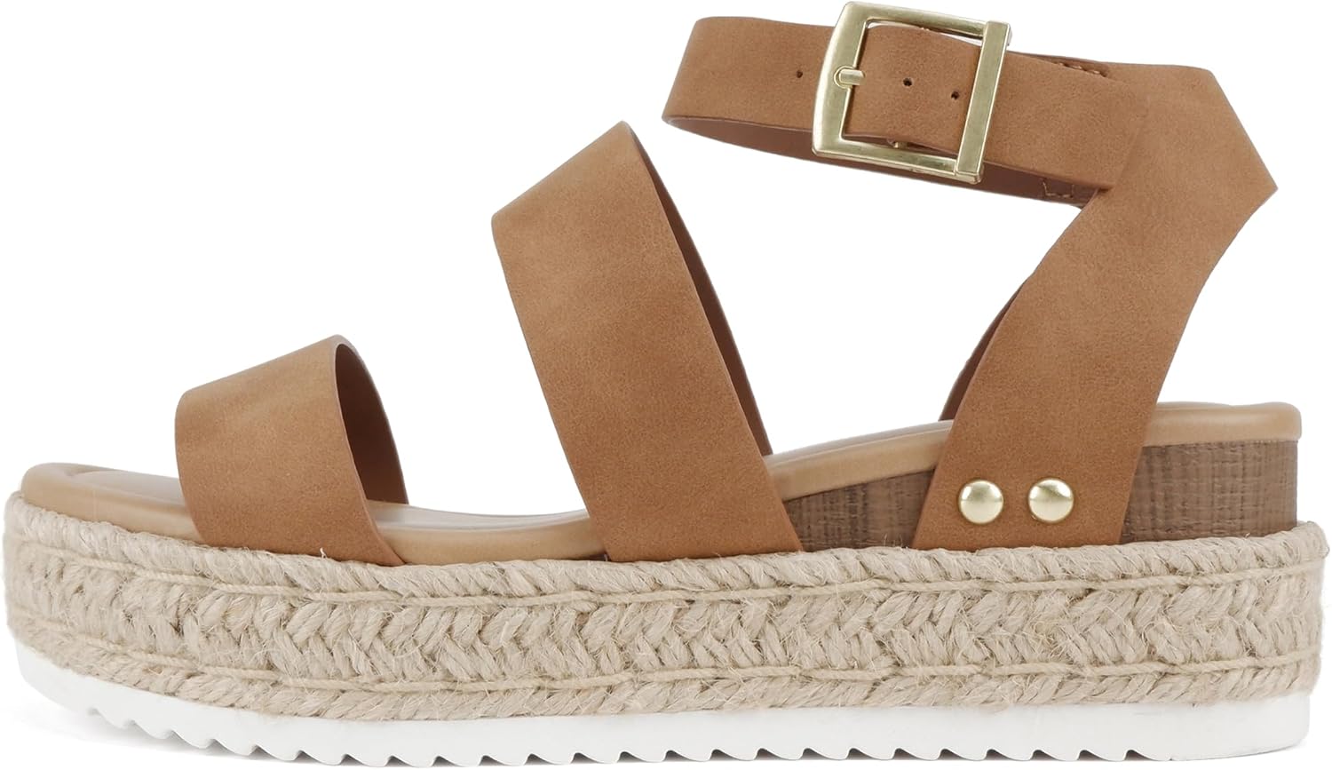 Soda Bryce Espadrille Wedge Sandal — Tan