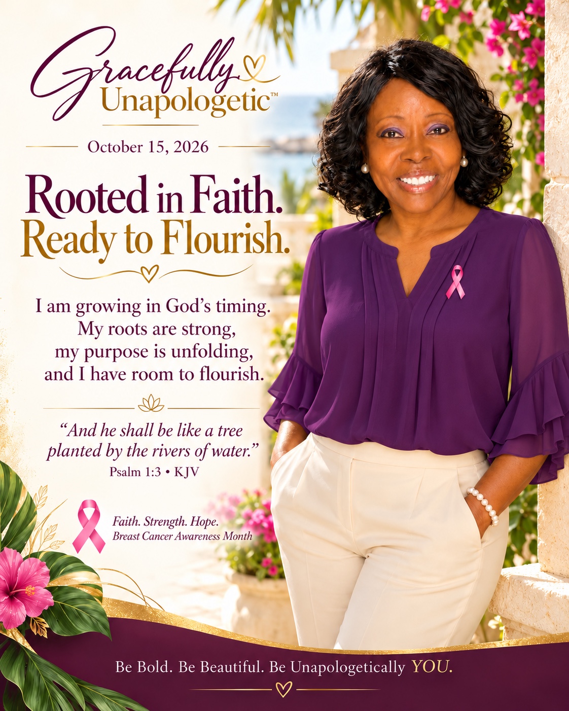 Gracefully Unapologetic daily poster: I am growing in God’s timing. My roots are strong, my purpose is unfolding, and I have room to flourish.