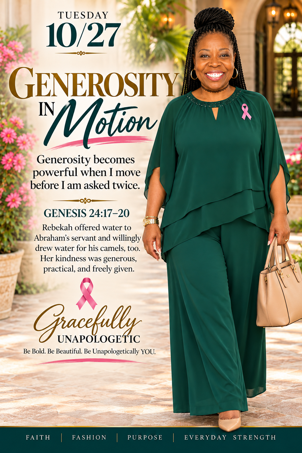 Daily poster: Generosity becomes powerful when I move before I am asked twice.