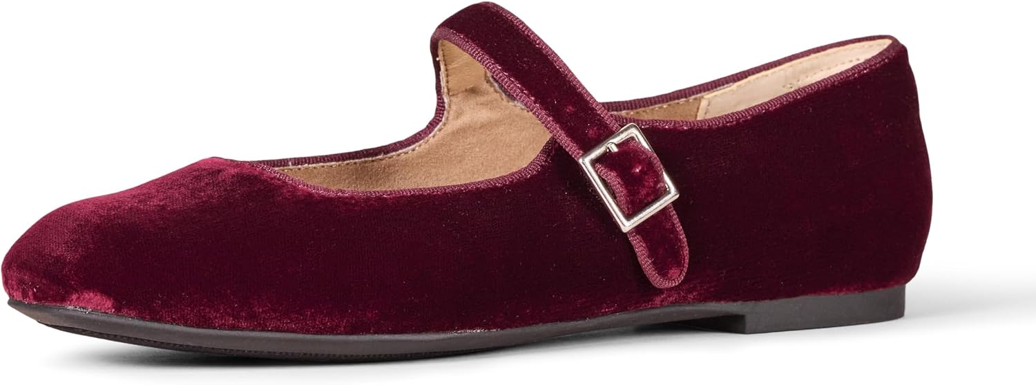 Amazon Essentials Women's Ballet Flats, Burgundy