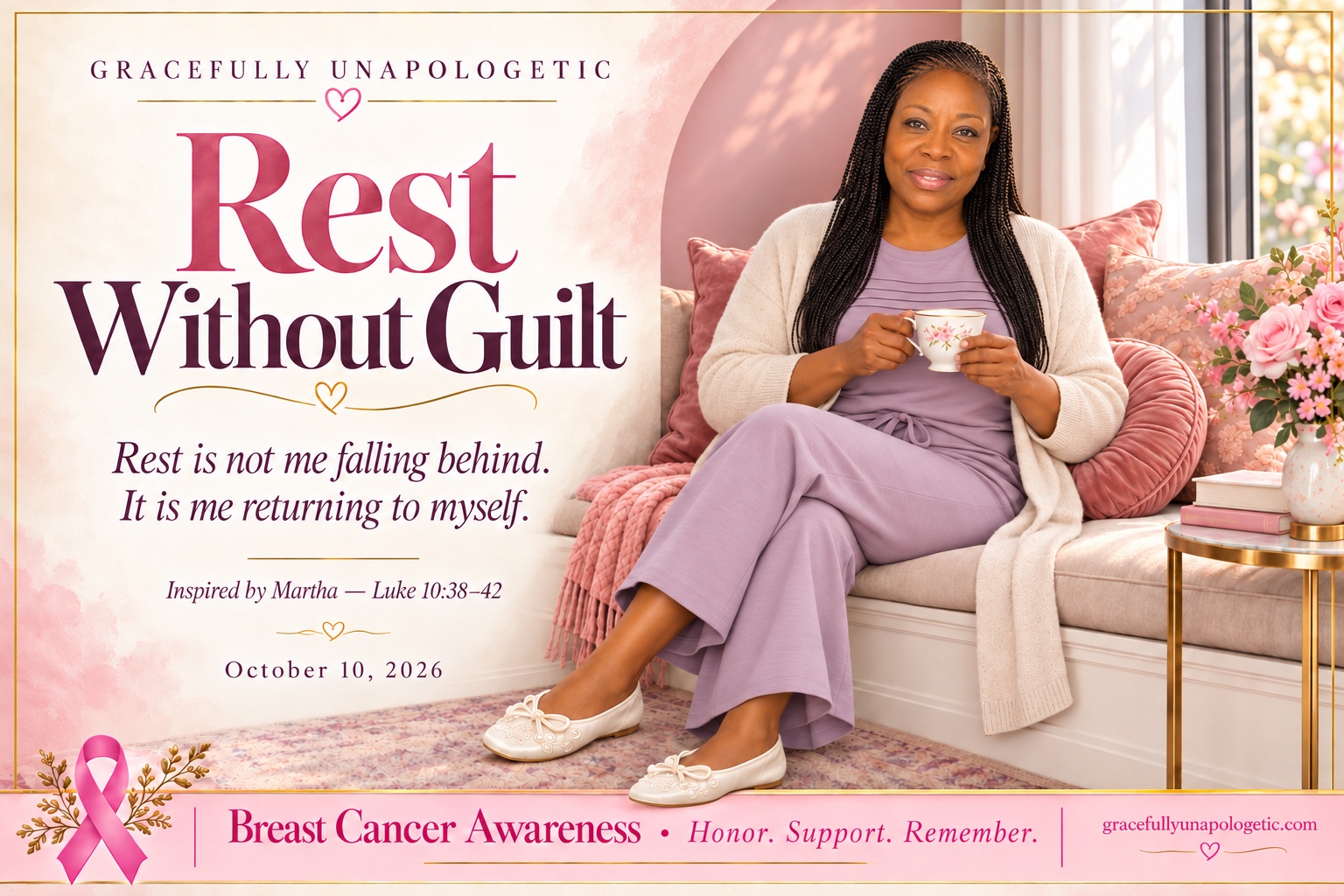Gracefully Unapologetic daily poster: Rest is not me falling behind. It is me returning to myself.