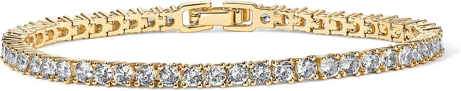 PAVOI 3mm CZ Classic Tennis Bracelet — 14K Yellow Gold Plated
