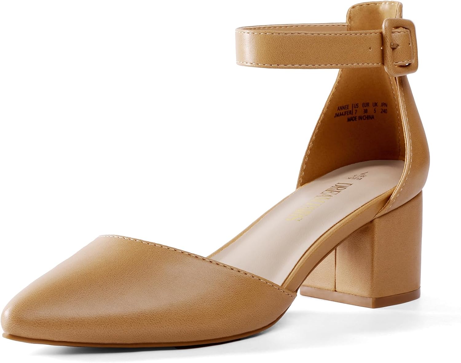 DREAM PAIRS ANNEE low block-heel pumps — Nude/PU