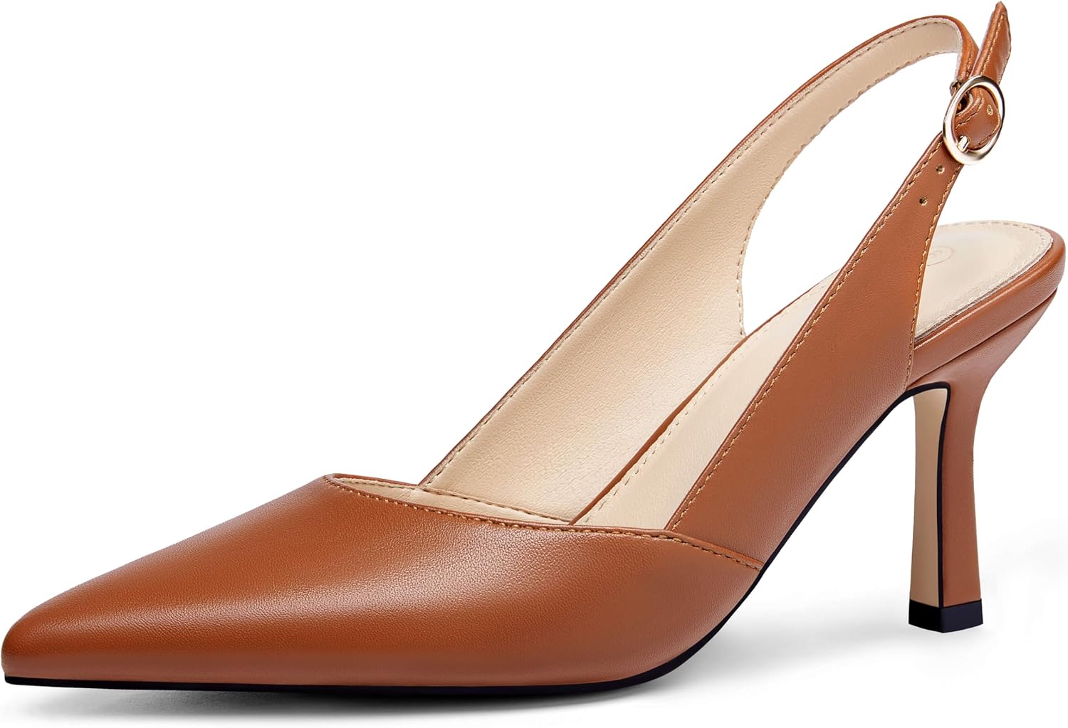 Rilista pointed-toe slingback heels — Brown/Pu