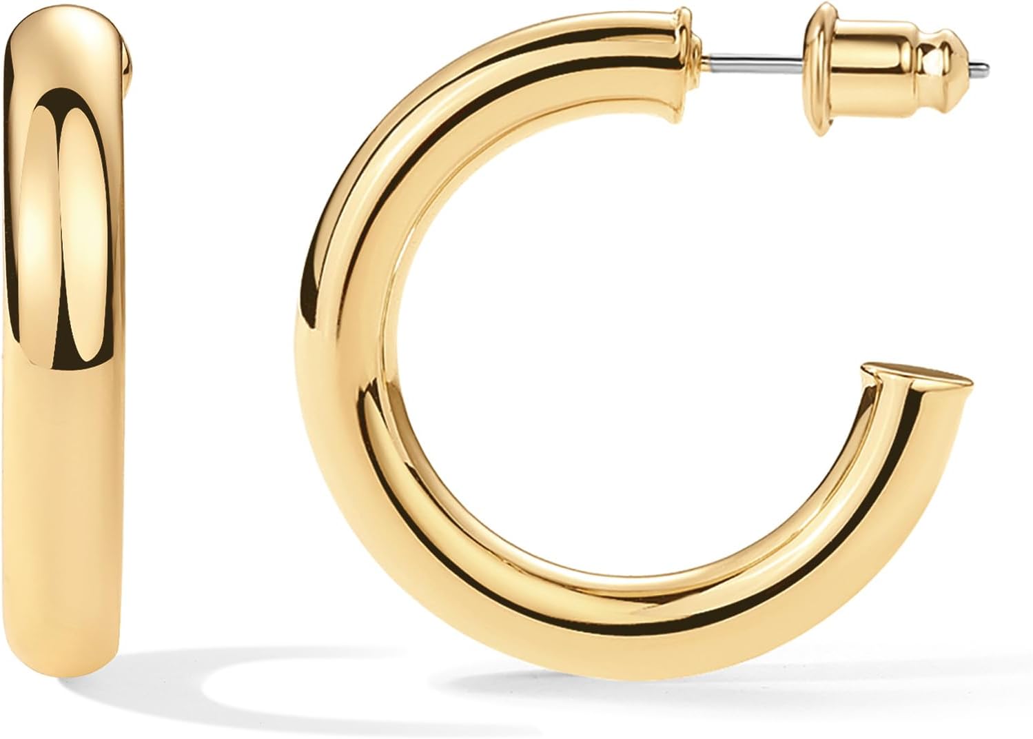 PAVOI gold chunky open hoop earrings — select Yellow Gold